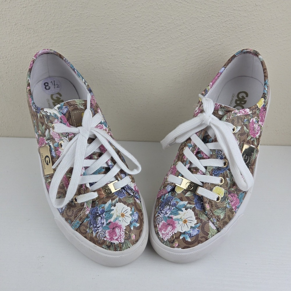 G by Guess GBG Los Angeles Backer Women's Size 8.5 Pink/White/Floral Shoes - Picture 3 of 16
